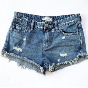 Free People size 26 distressed jean shorts